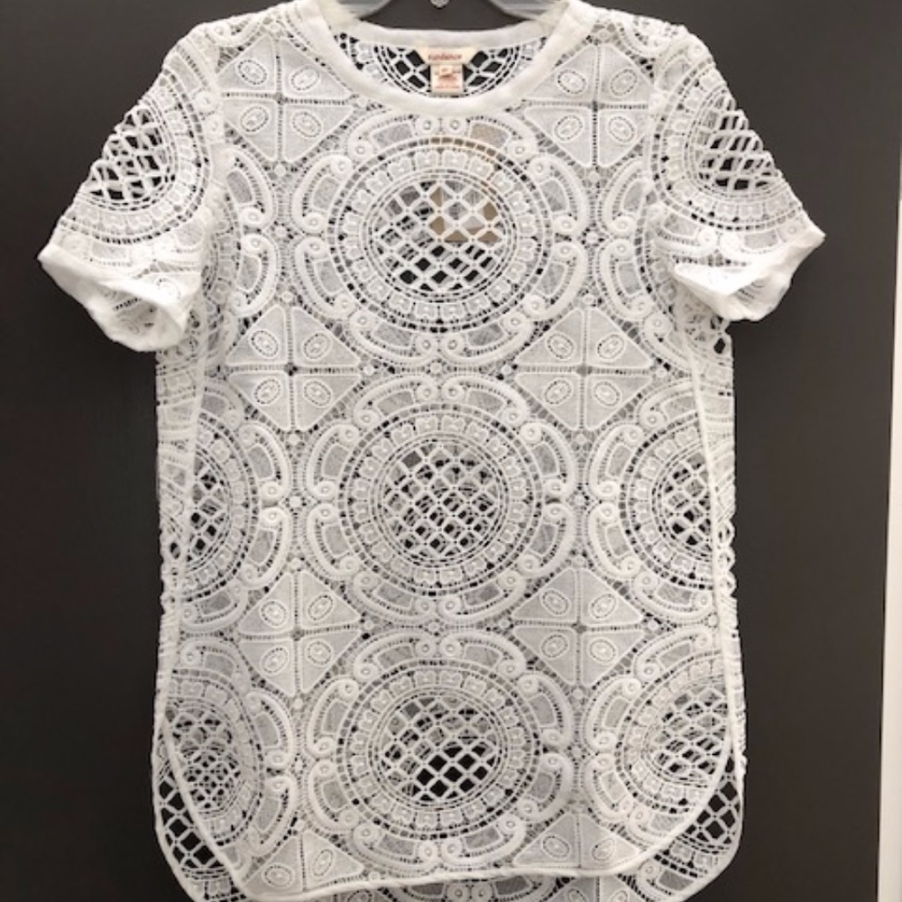 New lace crochet tee from Sundance.